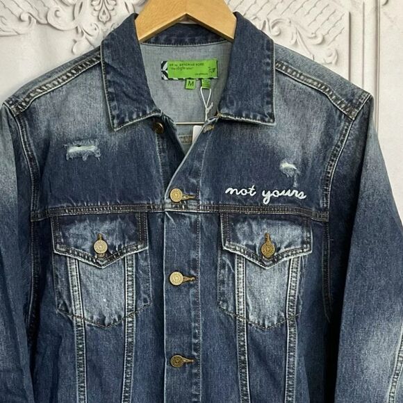 Free People x Sandrine Rose Denim Jacket Not Yours L'artiste NWT - Picture 8 of 10